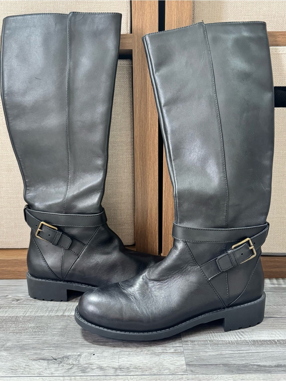 Cole Haan CBlack Leather Knee-High Women's Riding Boots